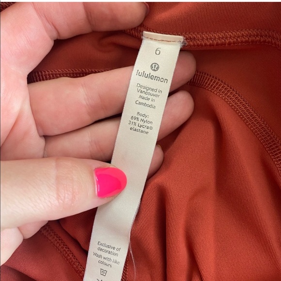 🍋 Lululemon Time To Sweat 7/8 25” Leggings Brick Rose - 6 - Picture 6 of 11